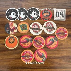 Restaurant Coasters Lot 16 Disney Collectible IPA Shock Top Chilis Monte Carlo